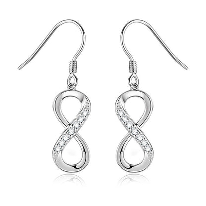 S925 Sterling Silver figure-8 temperament personalized Earrings-Jewearrings