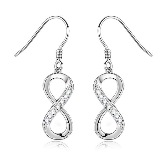 S925 Sterling Silver figure-8 temperament personalized Earrings-Jewearrings