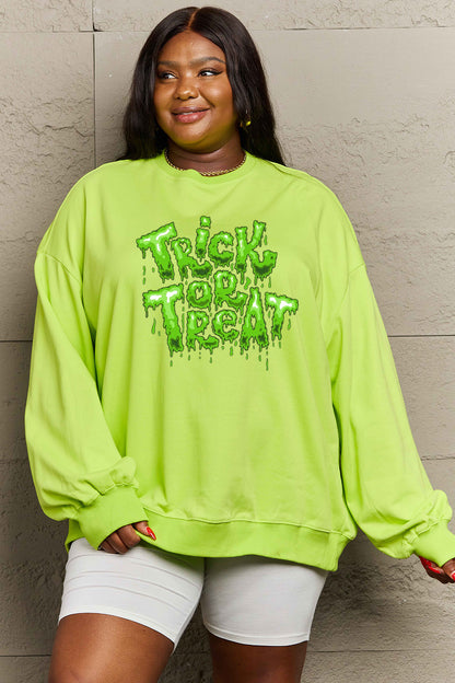 Simply Love Full Size TRICK OR TREAT Graphic Sweatshirt-Jewearrings