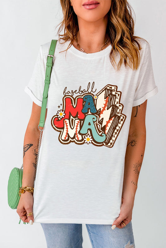 Letter Graphic Round Neck Short Sleeve T-Shirt-Jewearrings