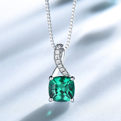 Three-Piece Emerald Ladies Pendant Earrings Ring Set-Jewearrings