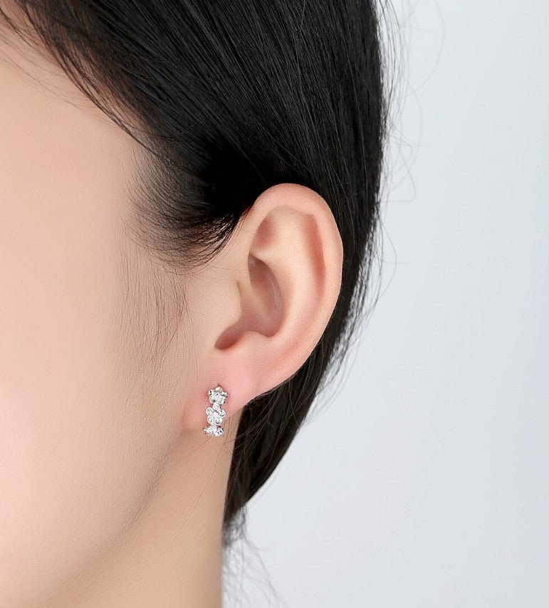 Sterling silver flower earrings-Jewearrings