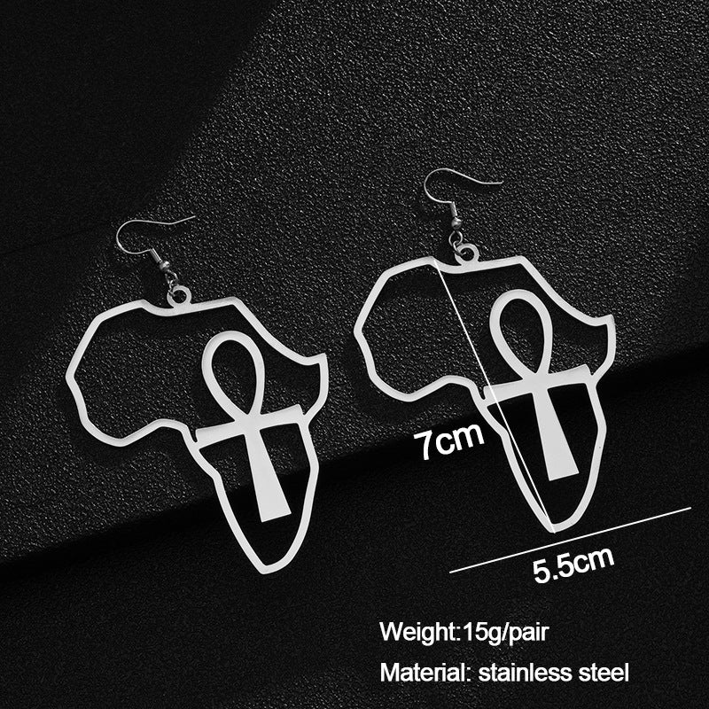 Fashion Hot Sale Cross Africa Map Earrings-Jewearrings