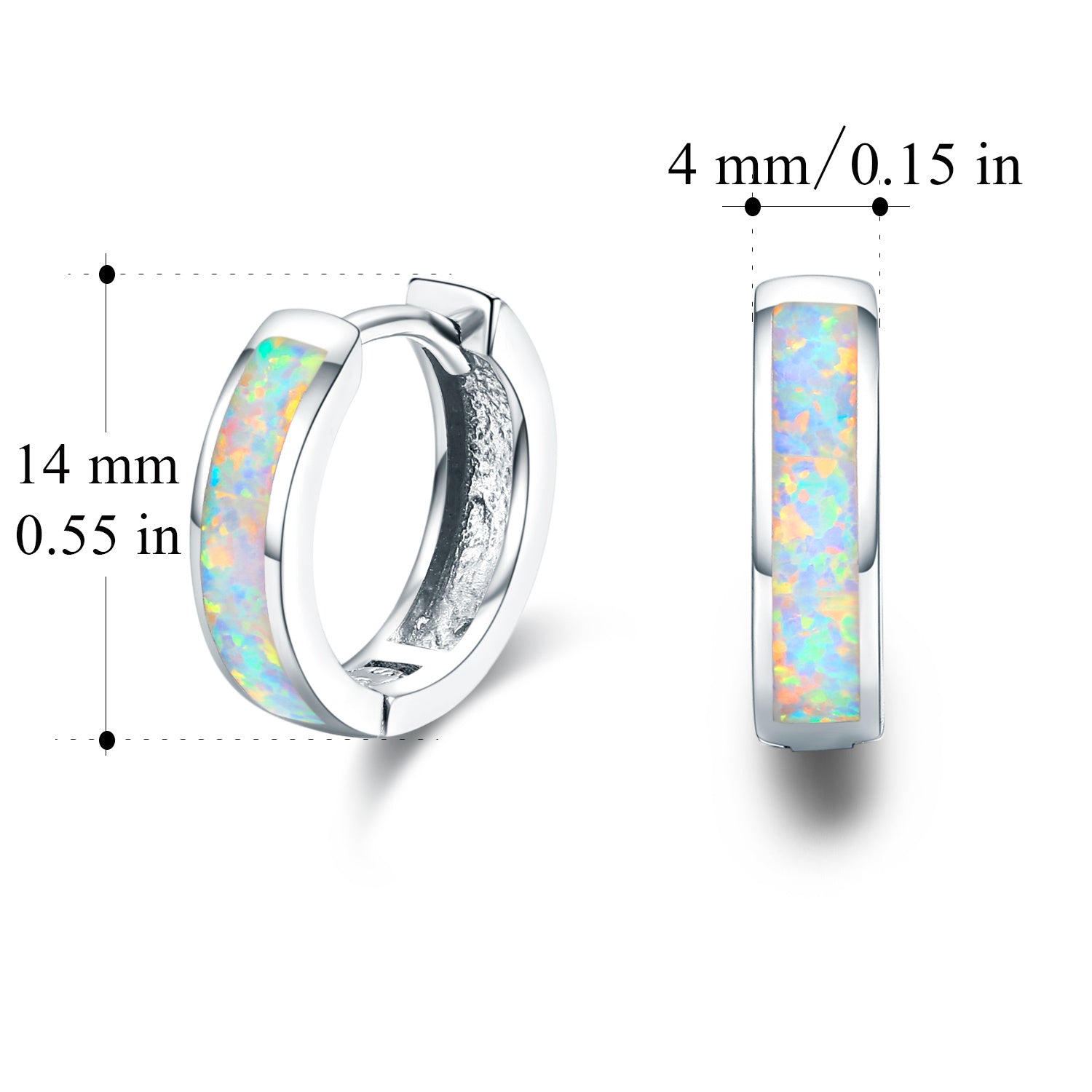 Hinged Hug Opal Earrings in 925 Sterling Silver Hoops Earrings for Women-Jewearrings