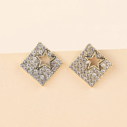 New Jewelry Wholesale Retro Golden Geometric Stud Earrings-Jewearrings