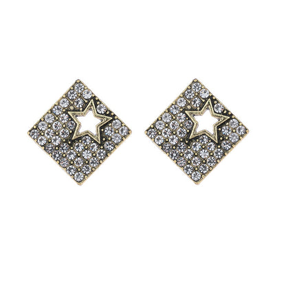 New Jewelry Wholesale Retro Golden Geometric Stud Earrings-Jewearrings