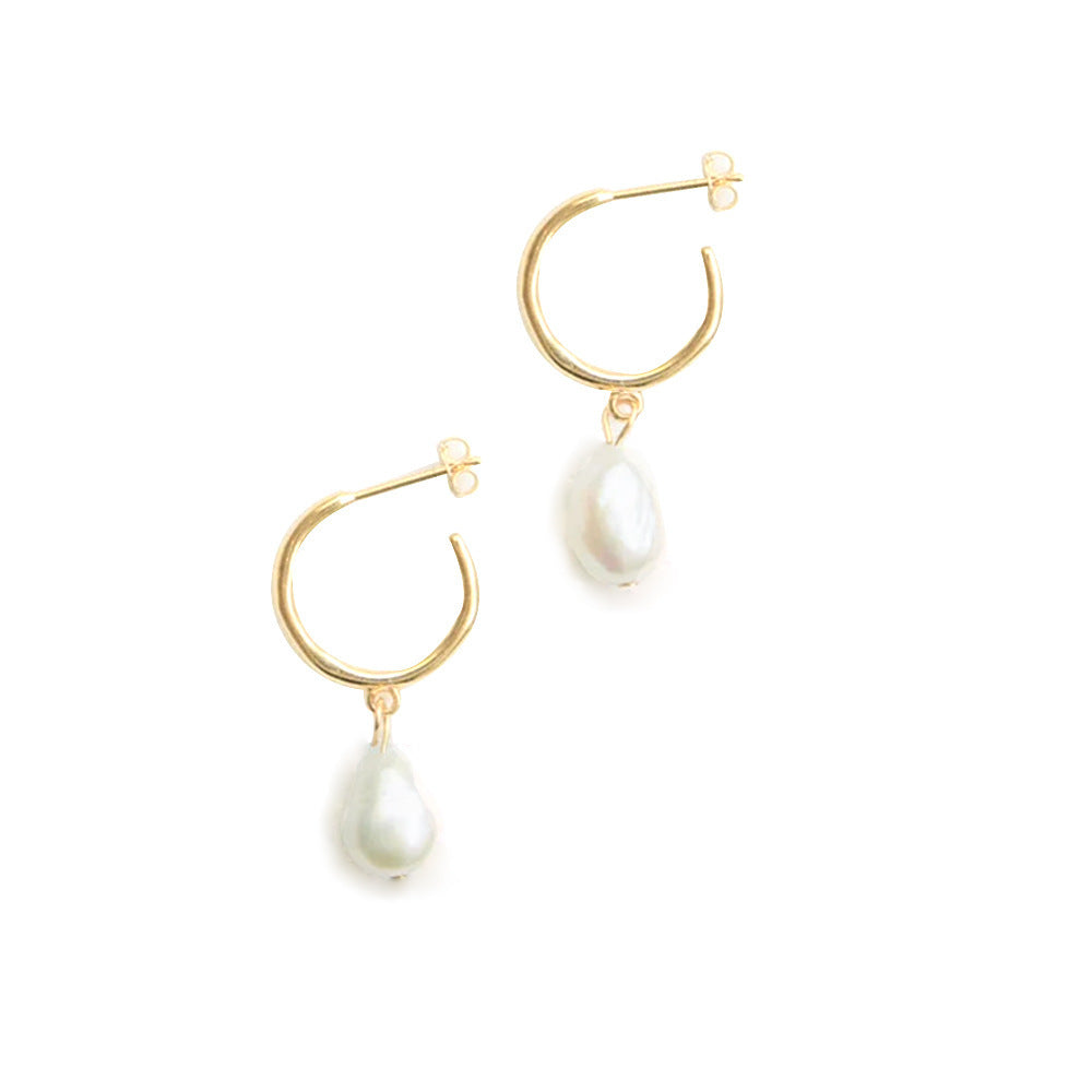 Stylish Stainless Steel Pearl Earrings-Jewearrings