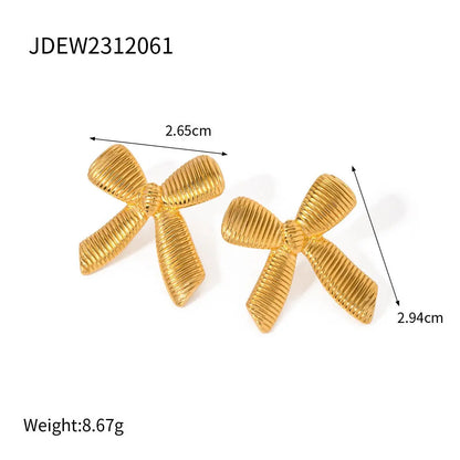 18K Gold Bow Earrings | Classic & Elegant Look-Jewearrings