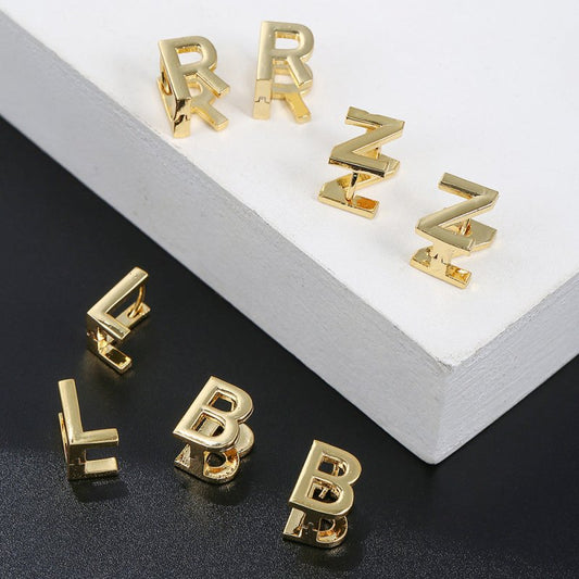 18K Gold Color Preserving Jewelry Name Letter Earrings Earrings-Jewearrings