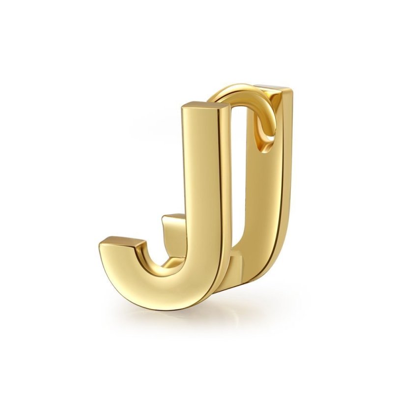 18K Gold Color Preserving Jewelry Name Letter Earrings Earrings-Jewearrings