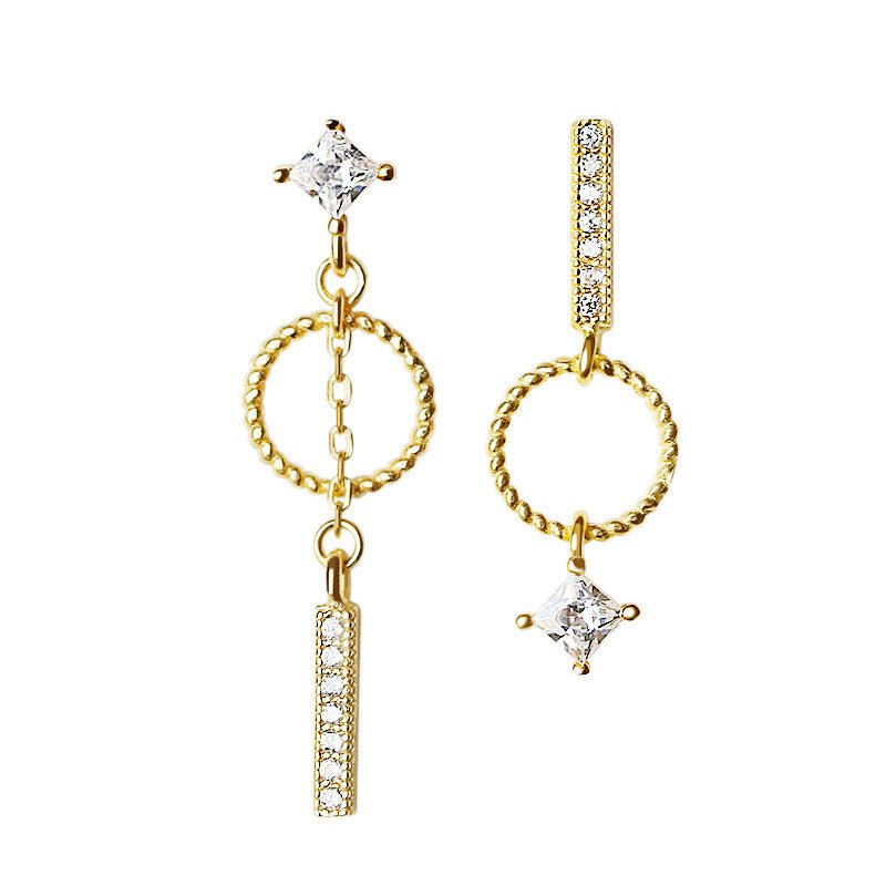 18K gold-covered geometric earrings-Jewearrings