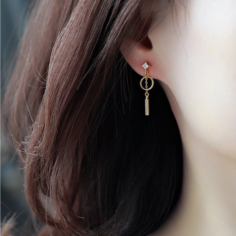 18K gold-covered geometric earrings-Jewearrings