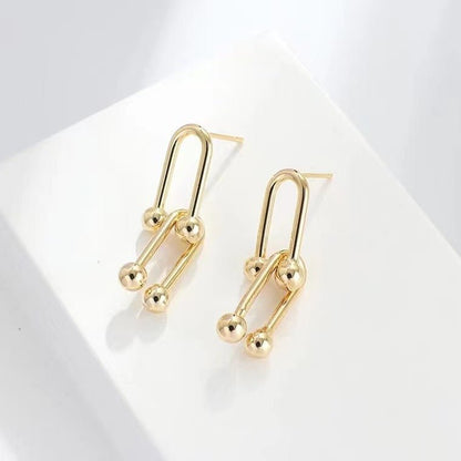 18k Gold Horseshoe Stud Earrings Personalized Gift-Jewearrings