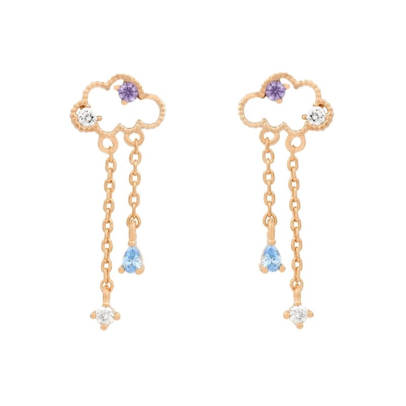 18K Gold Jewelry Cute Bear Cloud Earrings Earrings-Jewearrings