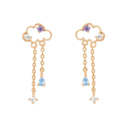 18K Gold Jewelry Cute Bear Cloud Earrings Earrings-Jewearrings