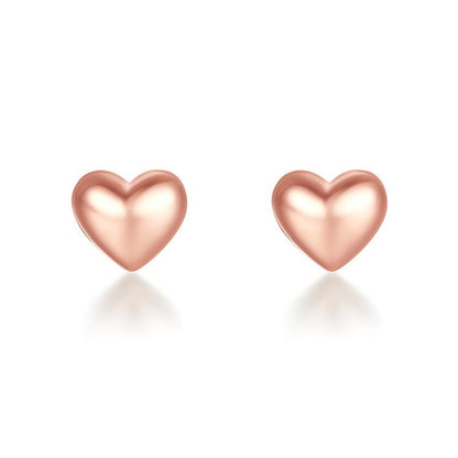 18K Gold Love Stud Earrings Gold AU750 Rose Gold Color Gold Love Peach Female Heart-shaped Earrings Stylish Simple And Versatile-Jewearrings