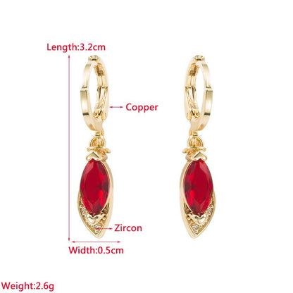 18k Gold Micro Zirconia Creative Geometric Earrings-Jewearrings