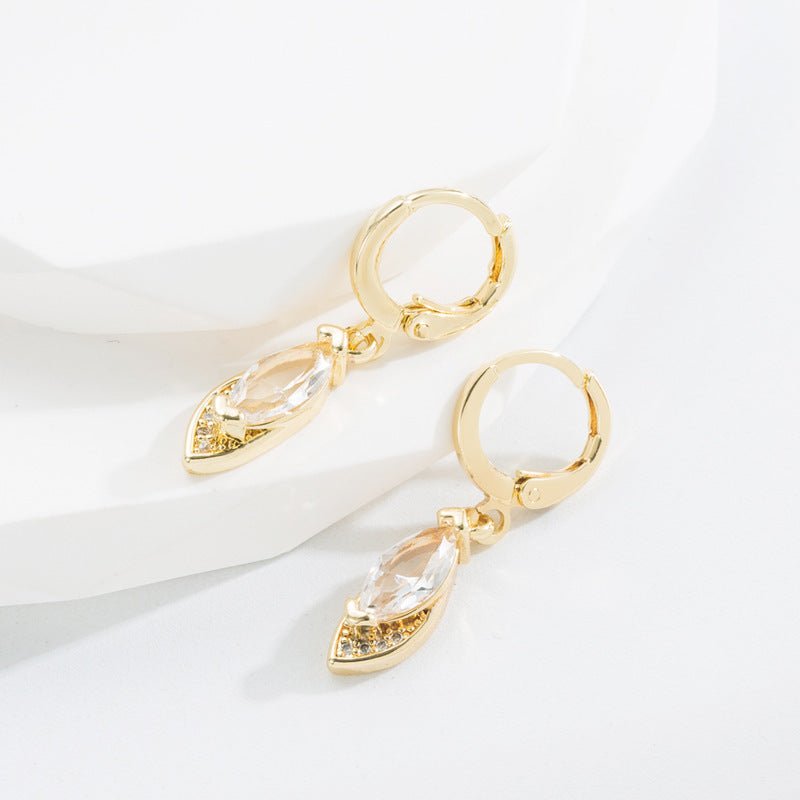 18k Gold Micro Zirconia Creative Geometric Earrings-Jewearrings