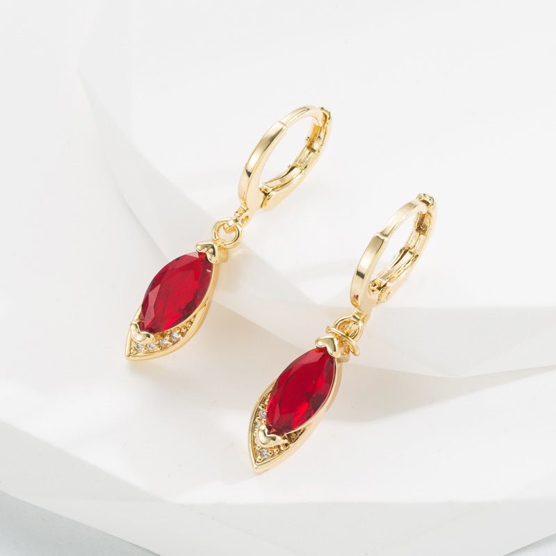 18k Gold Micro Zirconia Creative Geometric Earrings-Jewearrings