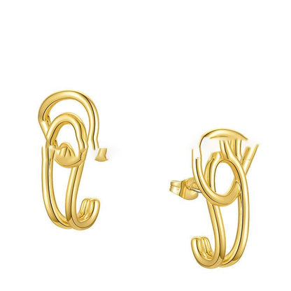 18K Gold-Plated Brass European And American Geometric Drop-Shaped Earrings Fashion Trendy Ins Same Earrings E201186-Jewearrings