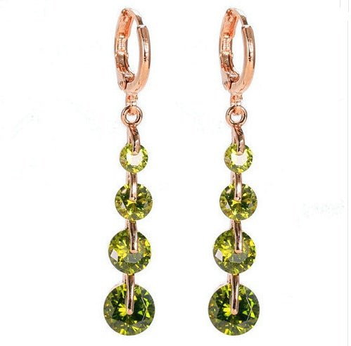 18K gold-plated diamond drop earrings-Jewearrings