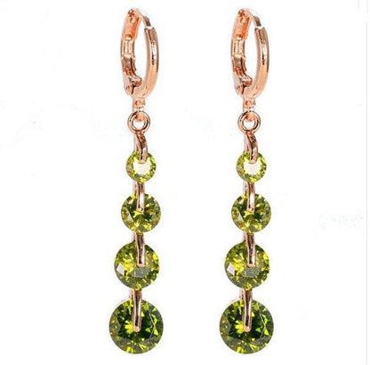 18K gold-plated diamond drop earrings-Jewearrings