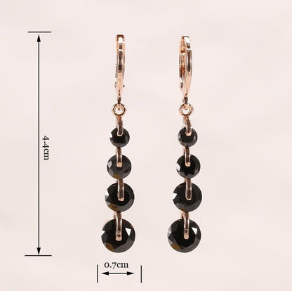 18K gold-plated diamond drop earrings-Jewearrings