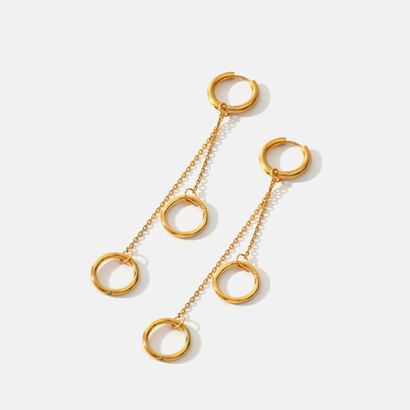 18K Gold Plated Stainless Steel Fashion Earrings-Jewearrings