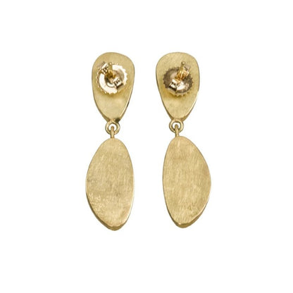 18k Gold-plated Twin Peaks Opal Earrings-Jewearrings