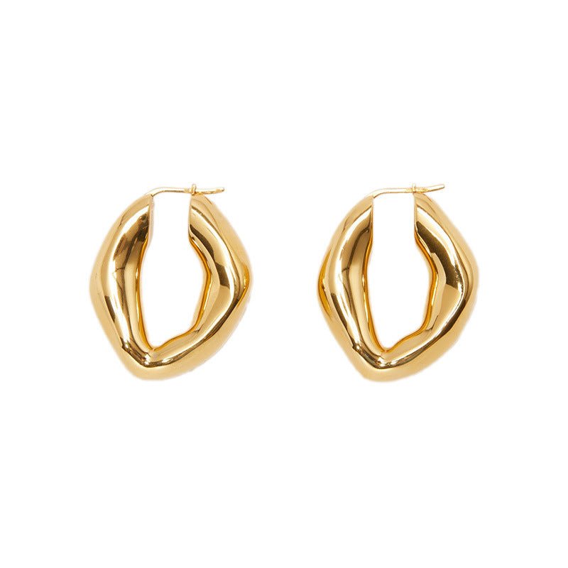 18K Gold Shaped Earrings-Jewearrings