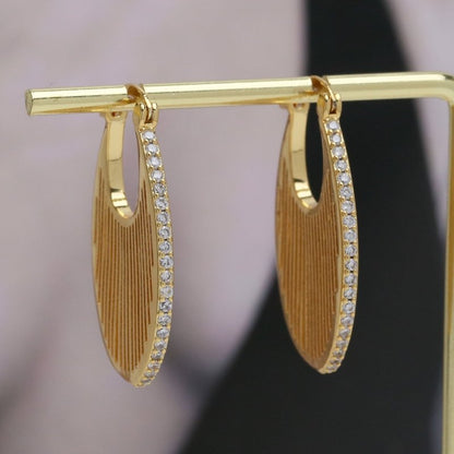 18K Gold & Small Medium And Large Brass Zircon Earrings-Jewearrings