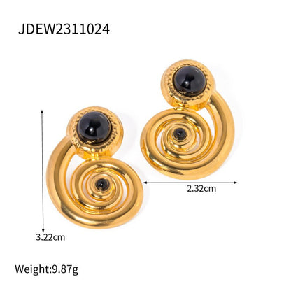 18K Gold Stainless Steel Conch Spiral Hoop High-grade Earrings Earring Ornament Women-Jewearrings