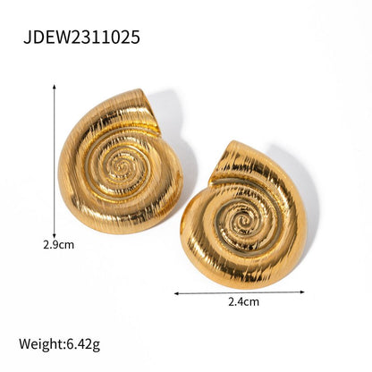 18K Gold Stainless Steel Conch Spiral Hoop High-grade Earrings Earring Ornament Women-Jewearrings