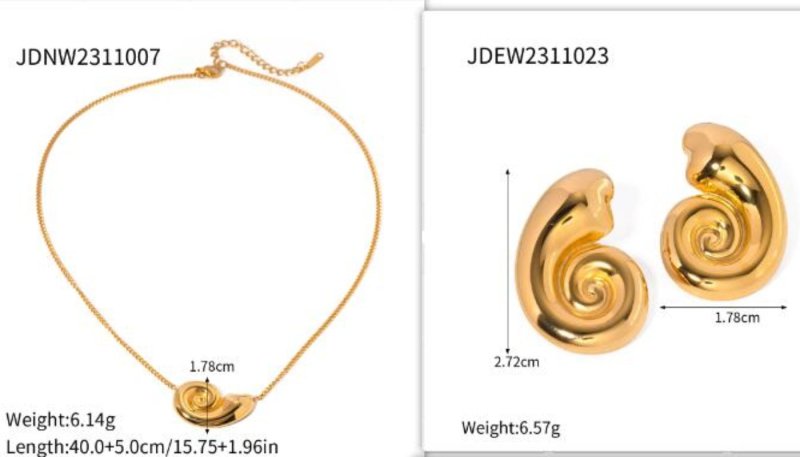 18K Gold Stainless Steel Conch Spiral Hoop High-grade Earrings Earring Ornament Women-Jewearrings