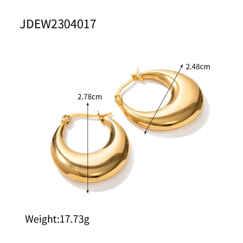 18K Gold Stainless Steel U-shaped Earrings-Jewearrings