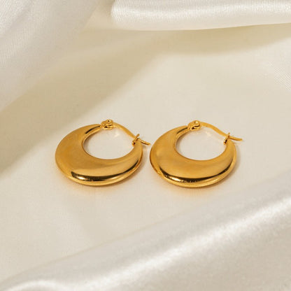 18K Gold Stainless Steel U-shaped Earrings-Jewearrings