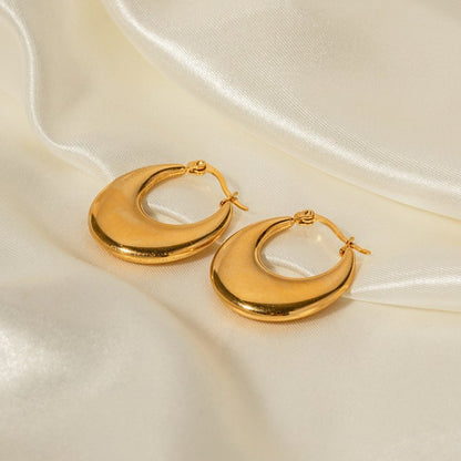 18K Gold Stainless Steel U-shaped Earrings-Jewearrings