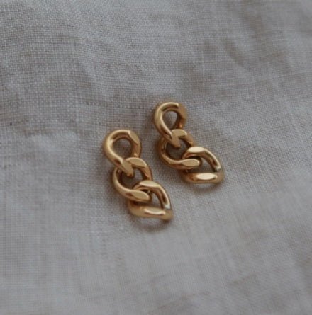 18K gold temperament U-shaped earrings long earrings-Jewearrings