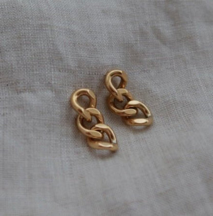 18K gold temperament U-shaped earrings long earrings-Jewearrings