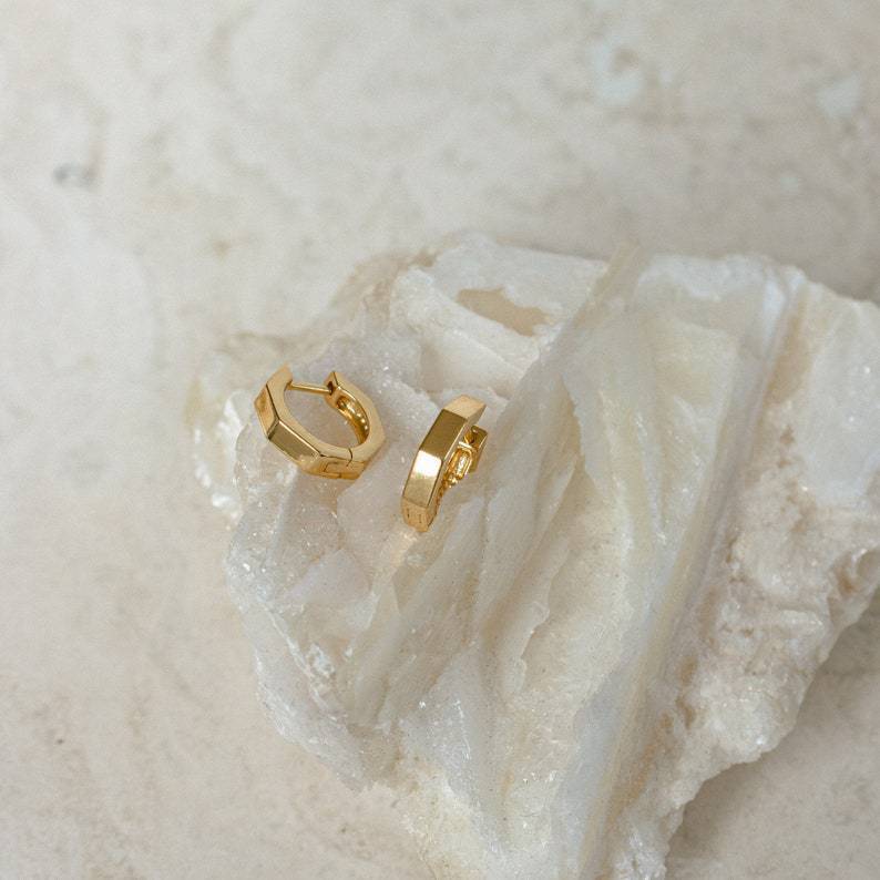 18K Real Gold Plated Classic Polygon Earrings-Jewearrings