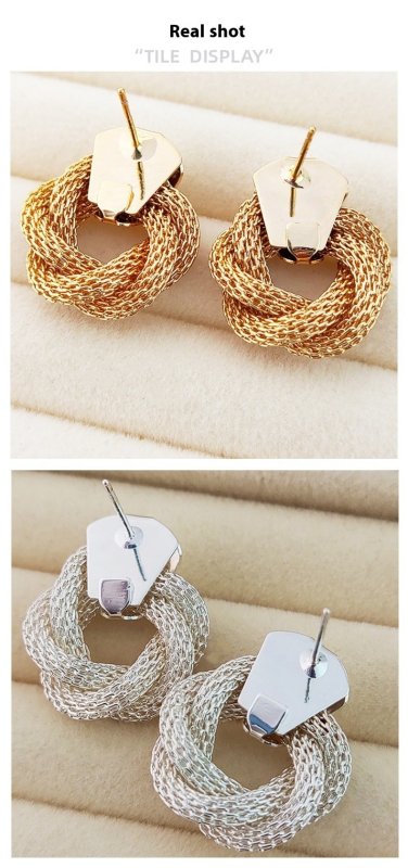 18K Real Gold Plating Classic Style Medieval Vintage Camellia Modeling All-match Fashion Earrings-Jewearrings