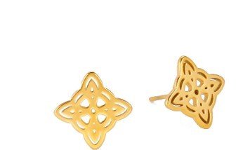 18K Real Gold Plating Exquisite Fashion Double Layer Witch Knot Stud Earrings Small Affordable Luxury Style Titanium Steel Ear Studs-Jewearrings