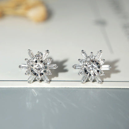 18k white gold diamond earrings-Jewearrings