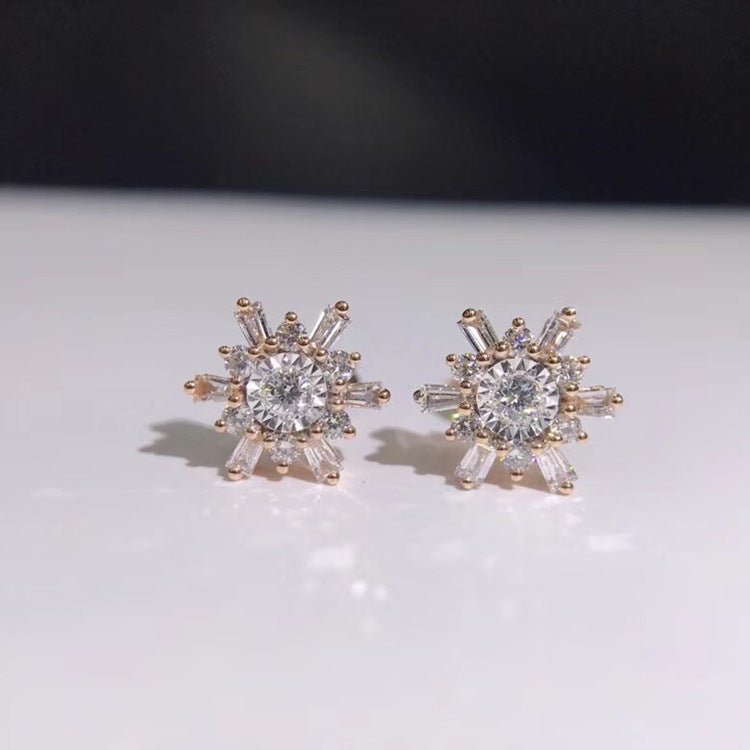 18k white gold diamond earrings-Jewearrings