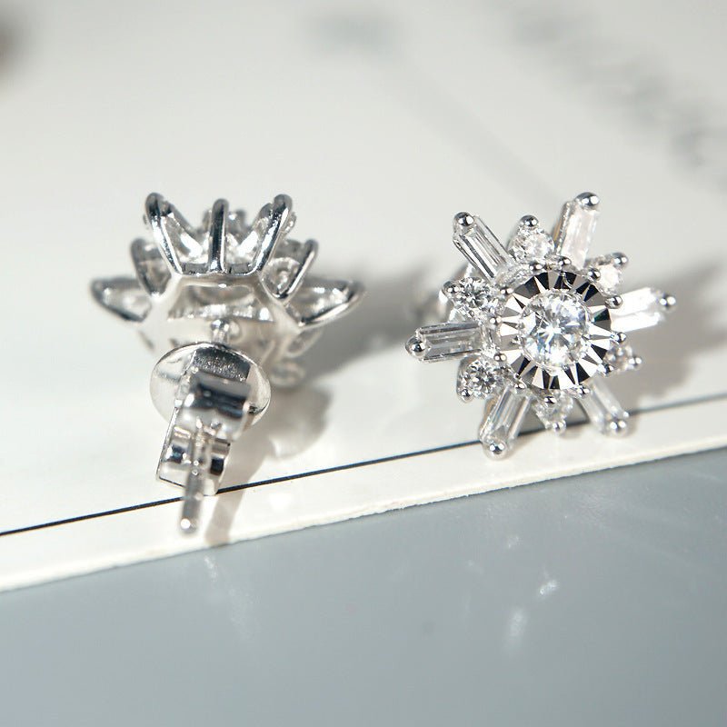 18k white gold diamond earrings-Jewearrings