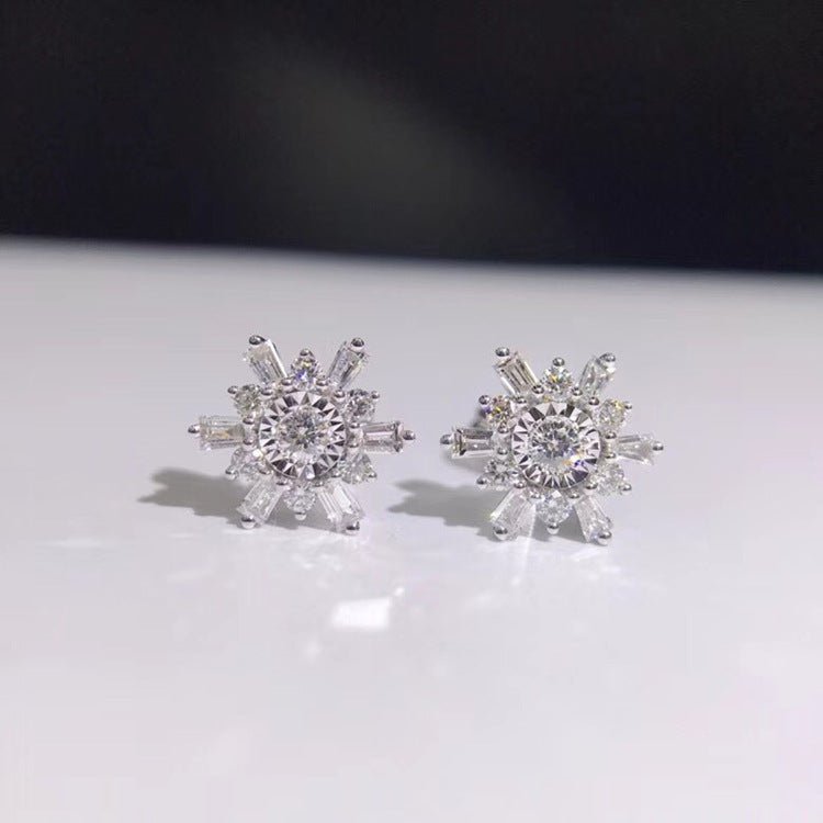 18k white gold diamond earrings-Jewearrings