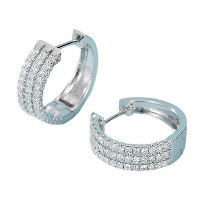 18K White Gold Natural Diamond Earrings-Jewearrings