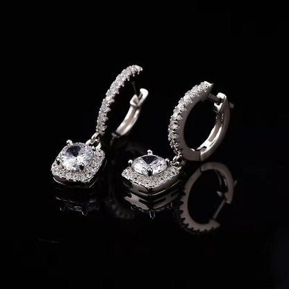 18k White Gold Stud Earrings 50 Minutes Ears-Jewearrings