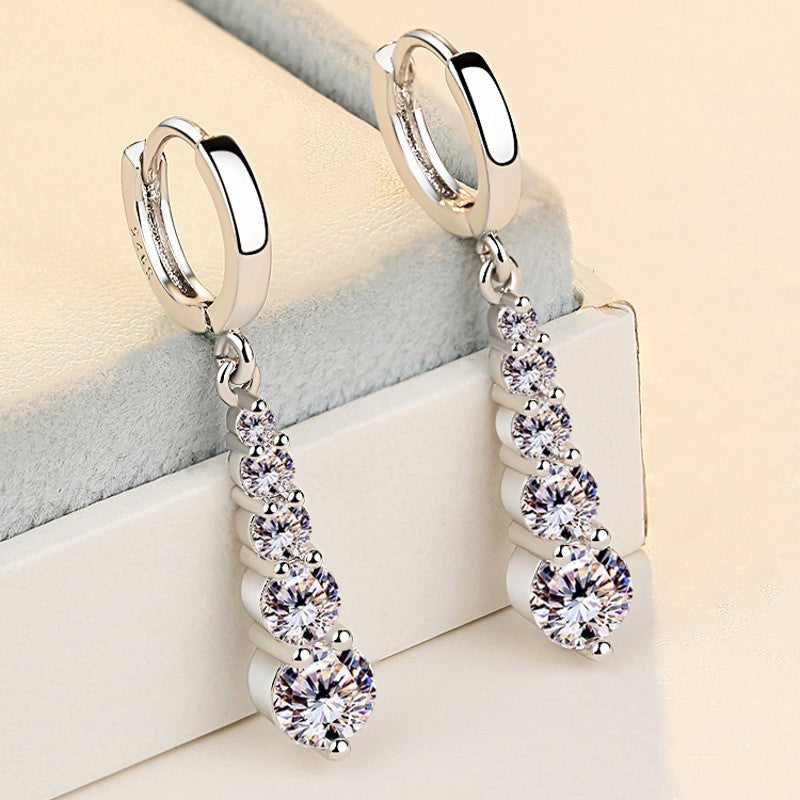 Fashion Silver-plated Earrings Drop Diamonds-Jewearrings