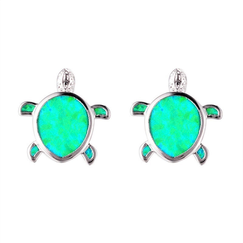 New inlaid aussie earrings love opal woman earrings turtle earrings-Jewearrings